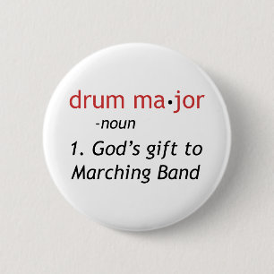 Definitie van een drummajoor ronde button 5,7 cm