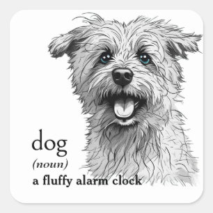 Definitie van een hond vierkante sticker