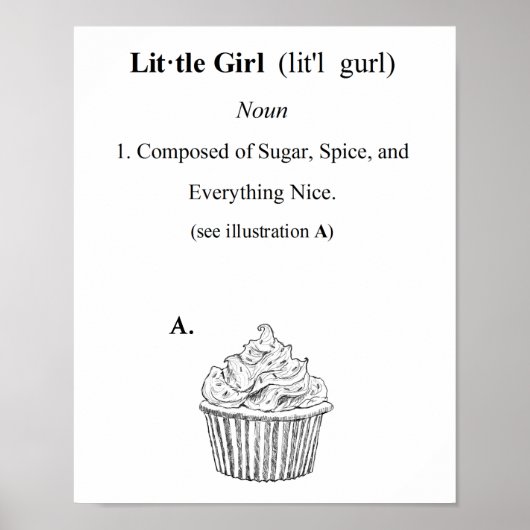 Definitie van een klein meisje poster (Voorkant)