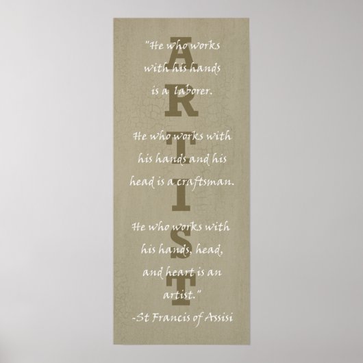 Definitie van een kunstenaar poster (Voorkant)