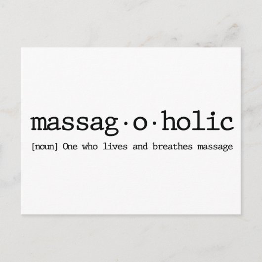 Definitie van een massagraf-a-holic briefkaart (Voorkant)