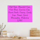 Definitie van een meisje poster (Keuken)