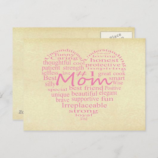 Definitie van een overzicht van moeder en hart doo briefkaart (Voorkant / Achterkant)