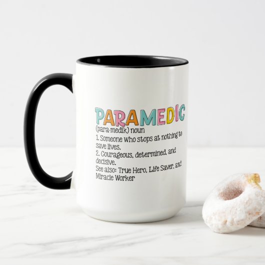Definitie van een Paramedic add monogram Mok (Met donut)
