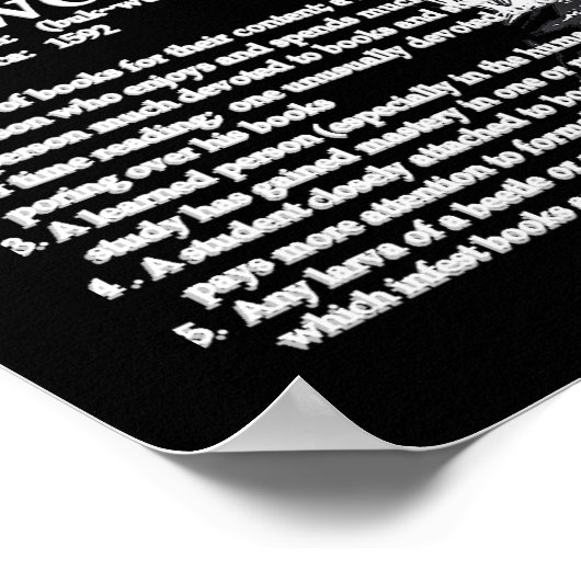 Definitie van een Poster met boekworm (Hoek)