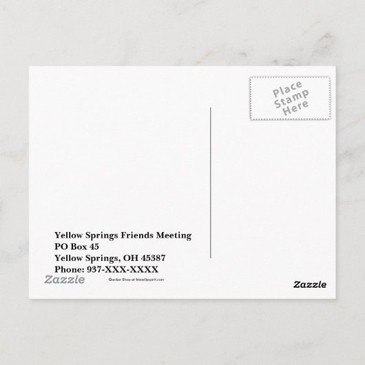 Definitie van een Quaker Briefkaart (Achterkant)