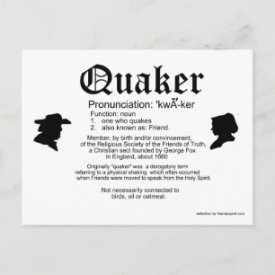 Definitie van een Quaker Briefkaart
