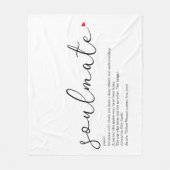 Definitie van een soulmate script liefdeshart fleece deken (Voorkant)
