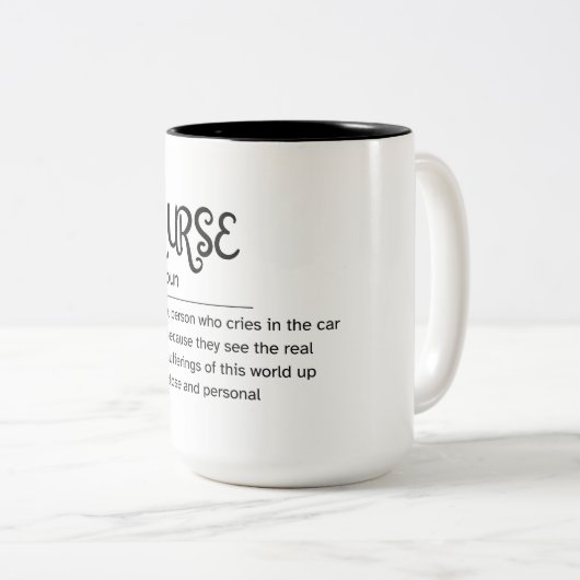 Definitie van een verpleegkundige - Deel 3 Tweekleurige Koffiemok (Voorkant rechts)