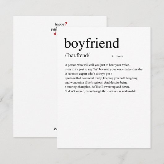 Definitie van een vriend Valentijnskaart Feestdagenkaart (Voorkant / Achterkant)