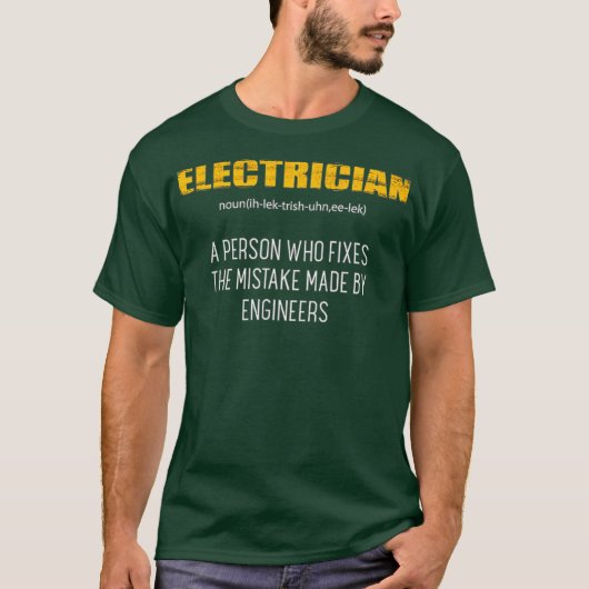 definitie van elektricien - grappigheid t-shirt (Voorkant)