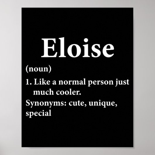 Definitie van Eloise naam Poster (Voorkant)