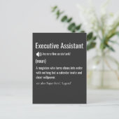 Definitie van Executive Assistant Briefkaart (Staand voorkant)