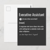 Definitie van Executive Assistant Briefkaart (Voorkant / Achterkant)