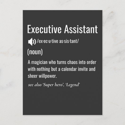 Definitie van Executive Assistant Briefkaart (Voorkant)