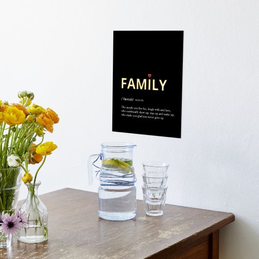 Definitie van FAMILIE minimaal zwart goud Folie Afdrukken (Laag (Keuken))