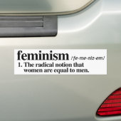 Definitie van feminisme - feministische Bumperstic Bumpersticker (Op auto)
