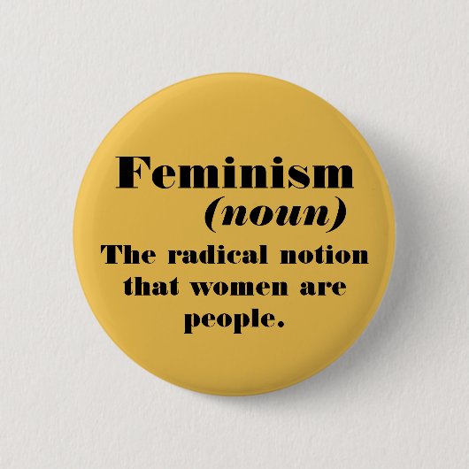 Definitie van feminisme ronde button 5,7 cm (Voorkant)