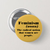 Definitie van feminisme ronde button 5,7 cm (Voorkant /achterkant)