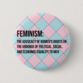 Definitie van feminisme ronde button 5,7 cm (Voorkant)