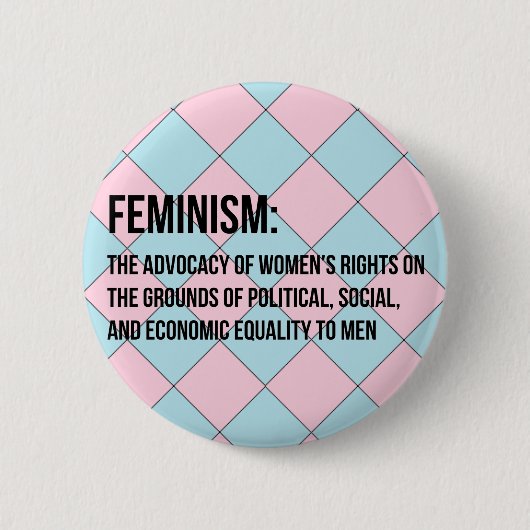 Definitie van feminisme ronde button 5,7 cm (Voorkant)