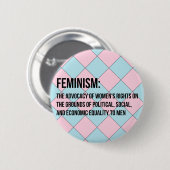 Definitie van feminisme ronde button 5,7 cm (Voorkant /achterkant)