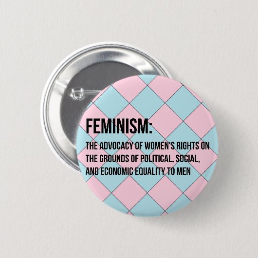 Definitie van feminisme ronde button 5,7 cm (Voorkant /achterkant)