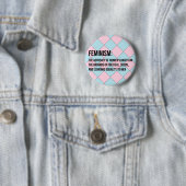 Definitie van feminisme ronde button 5,7 cm (In situ)
