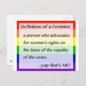 Definitie van feminisme... Yup dat ben ik Briefkaart (Voorkant / Achterkant)