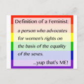 Definitie van feminisme... Yup dat ben ik Briefkaart (Voorkant)