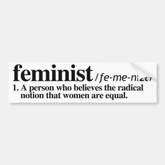 Definitie van feministe - feministische Bumperstic Bumpersticker (Voorkant)