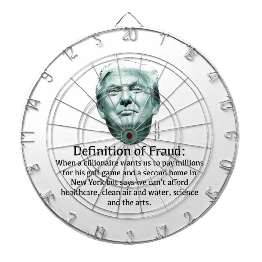 Definitie van fraude - TRUMP Dartbord (Voorkant)