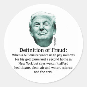 Definitie van fraude - TRUMP Ronde Sticker