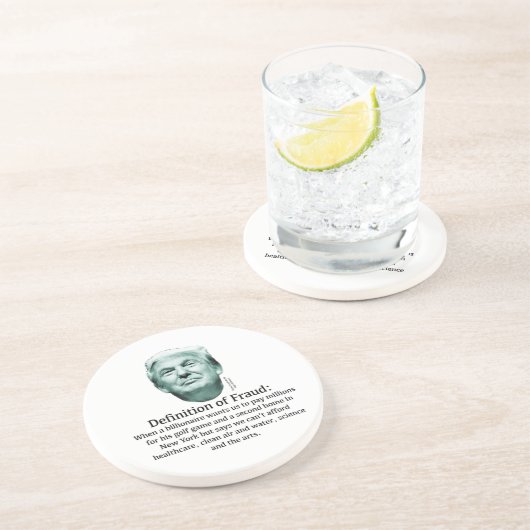 Definitie van fraude - TRUMP Zandsteen Onderzetter (Zijkant)