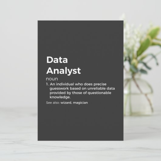 Definitie van gegevensanalisten kaart (Staand voorkant)