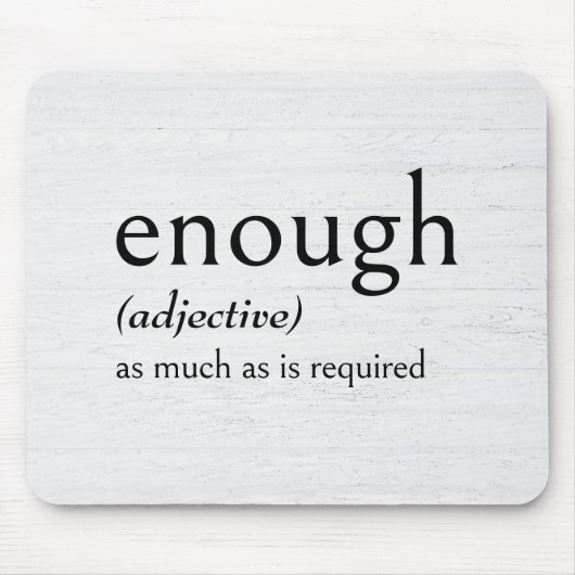 Definitie van GENOEG Muismat (Voorkant)