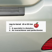 Definitie van Geregistreerd Diëtist Bumpersticker (Op auto)