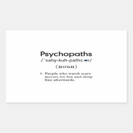 definitie van grappige psychopaten rechthoekige sticker