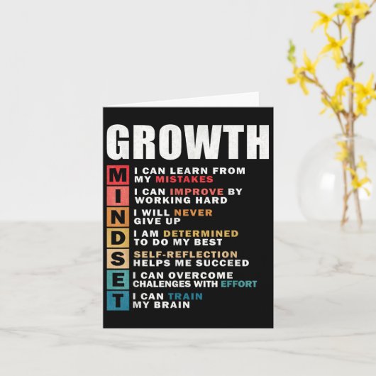 Definitie van groeimindset Motiverende quote inspi Kaart (Gele Bloem)