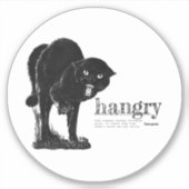 Definitie van hangry  Angry Funny Black Cat Sticker (Voorkant)