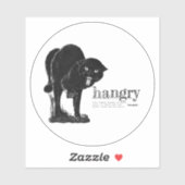 Definitie van hangry  Angry Funny Black Cat Sticker (Vel)