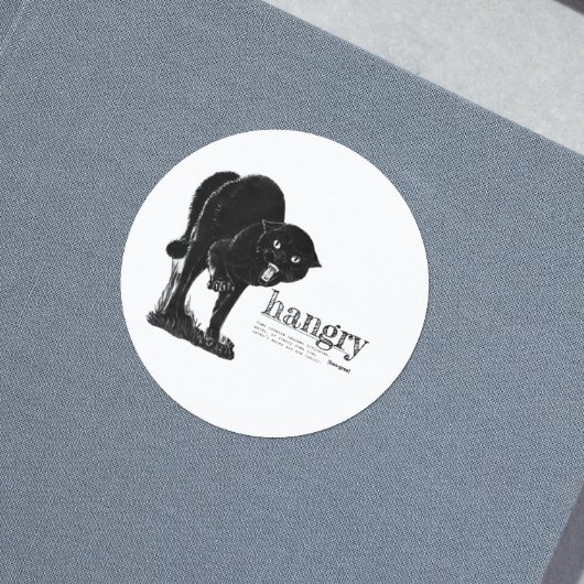 Definitie van hangry  Angry Funny Black Cat Sticker