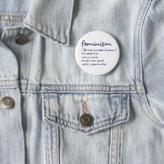 Definitie van het feminisme ronde button 5,7 cm (In situ)
