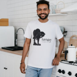 Definitie van hongerige  boze zwarte grappige poes t-shirt