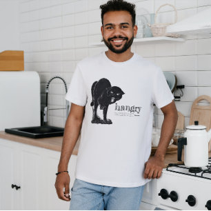 Definitie van hongerige boze zwarte grappige poes t-shirt