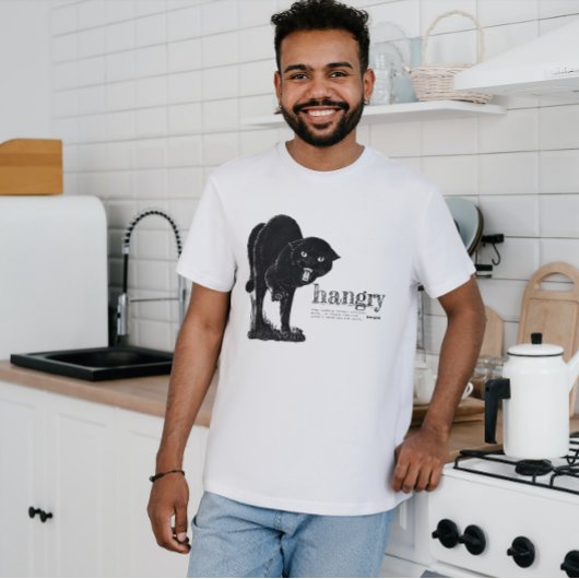 Definitie van hongerige boze zwarte grappige poes t-shirt