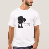 Definitie van hongerige boze zwarte grappige poes t-shirt (Voorkant)