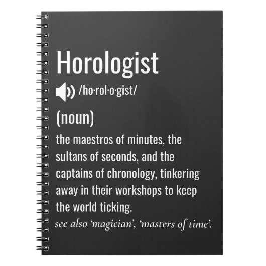 Definitie van horoloog notitieboek (Voorkant)