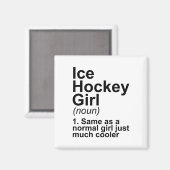 Definitie van ijshockeymeisje magneet (Voorkant / Achterkant)