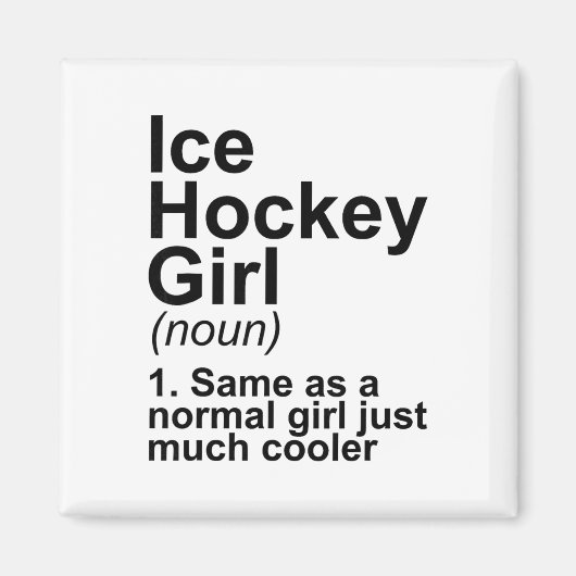 Definitie van ijshockeymeisje magneet (Voorkant)